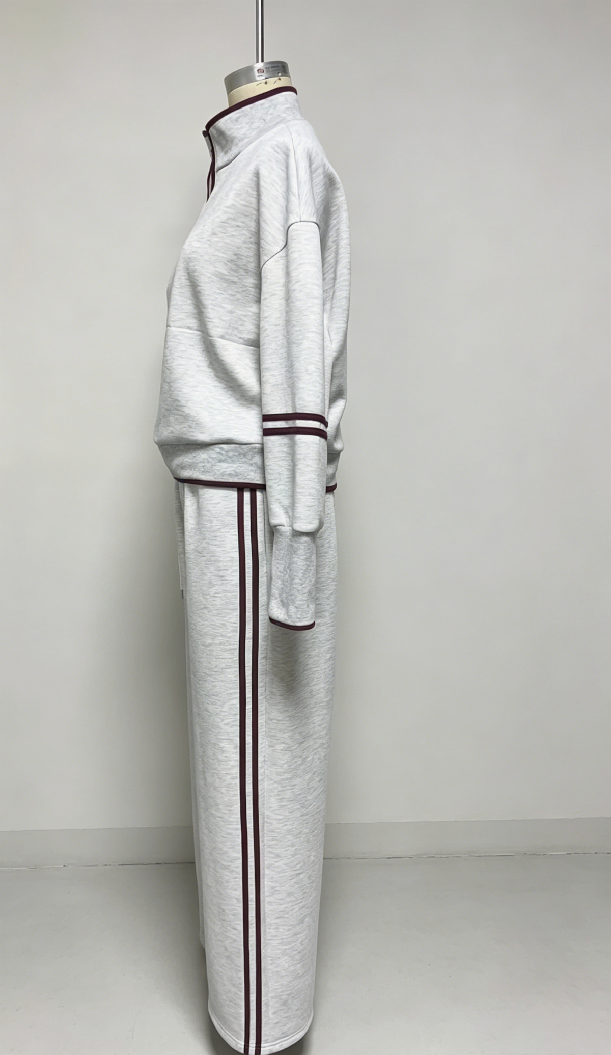 Long Sleeves Sweatsuit 2 Piece Half Zip Sweatshirt Pants Set XL- Coffe
