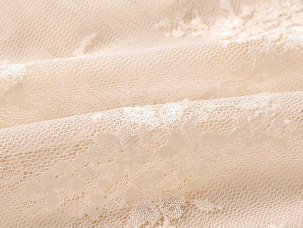 Floral Lace Sheer Mesh Layering Top L- Taupe